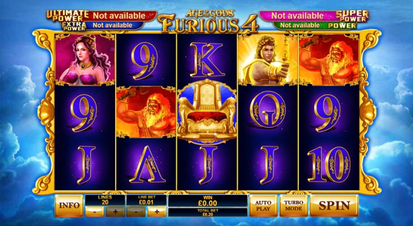 Gameplay of the Age of the Gods: Furious Four slot